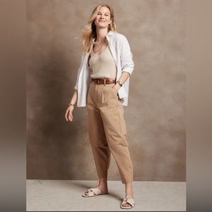 Banana Republic High Rise Pleated Crop Chino Pant - RUNS LARGE